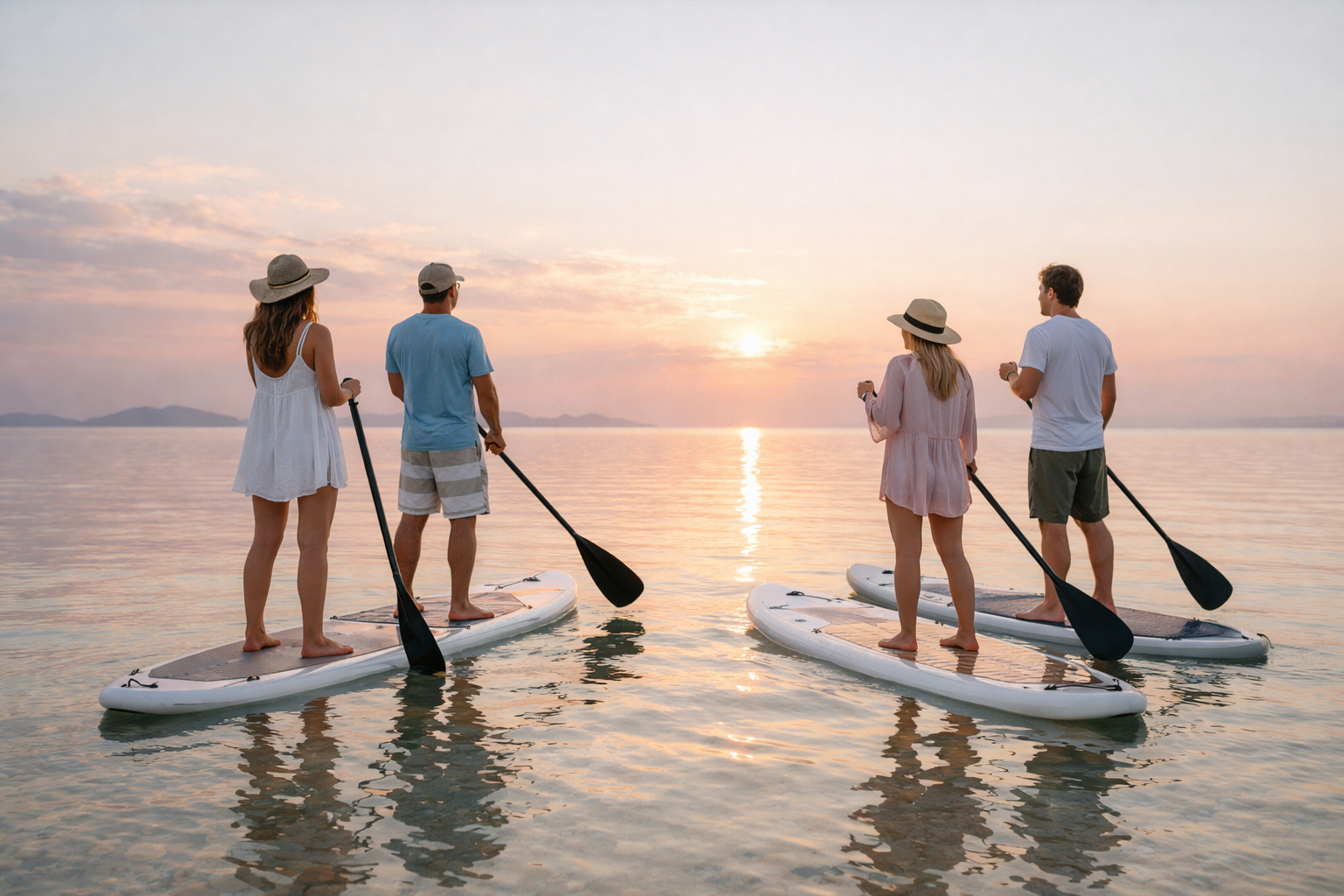 Stand up paddle at sunrise