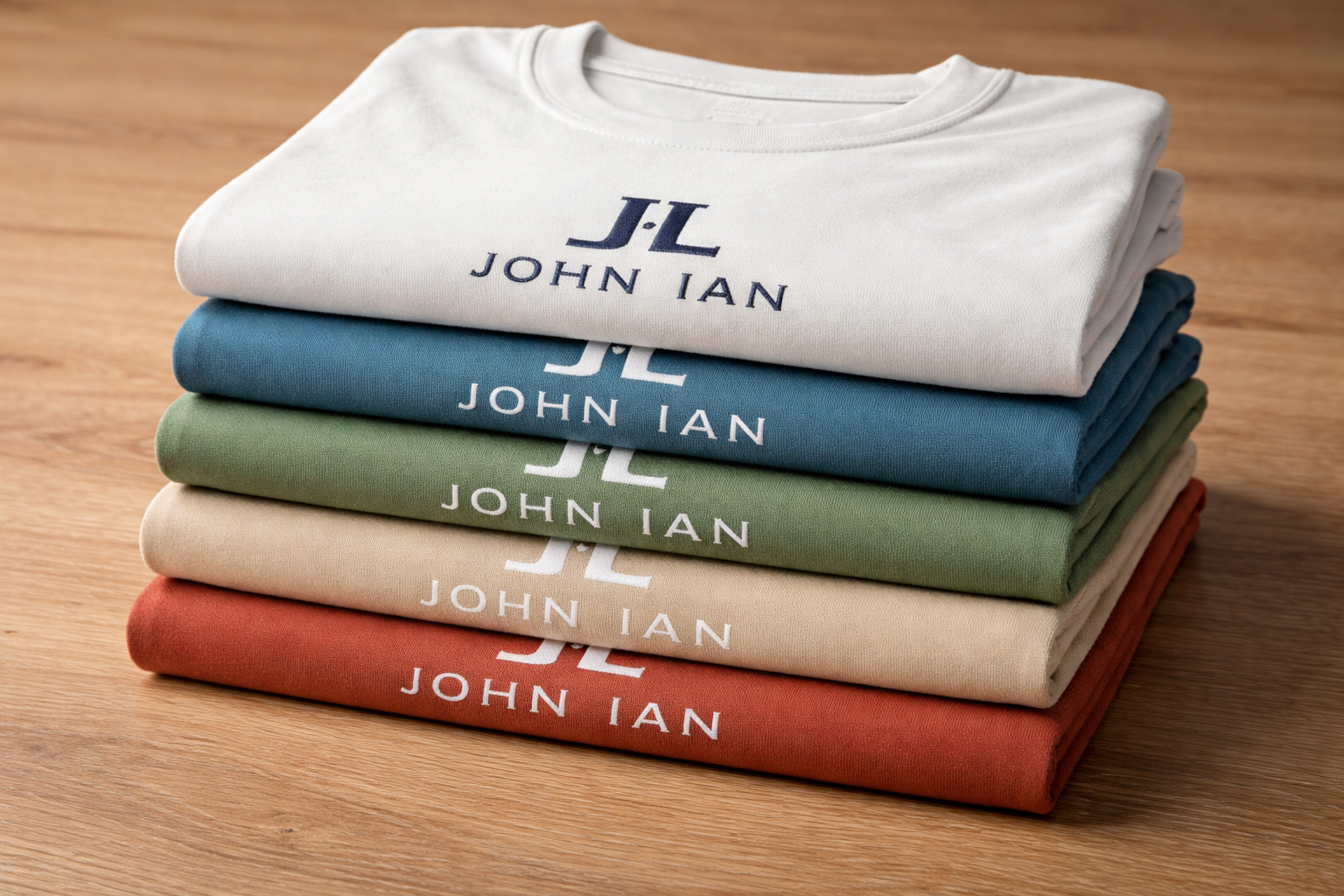 John Ian t-shirt color stack
