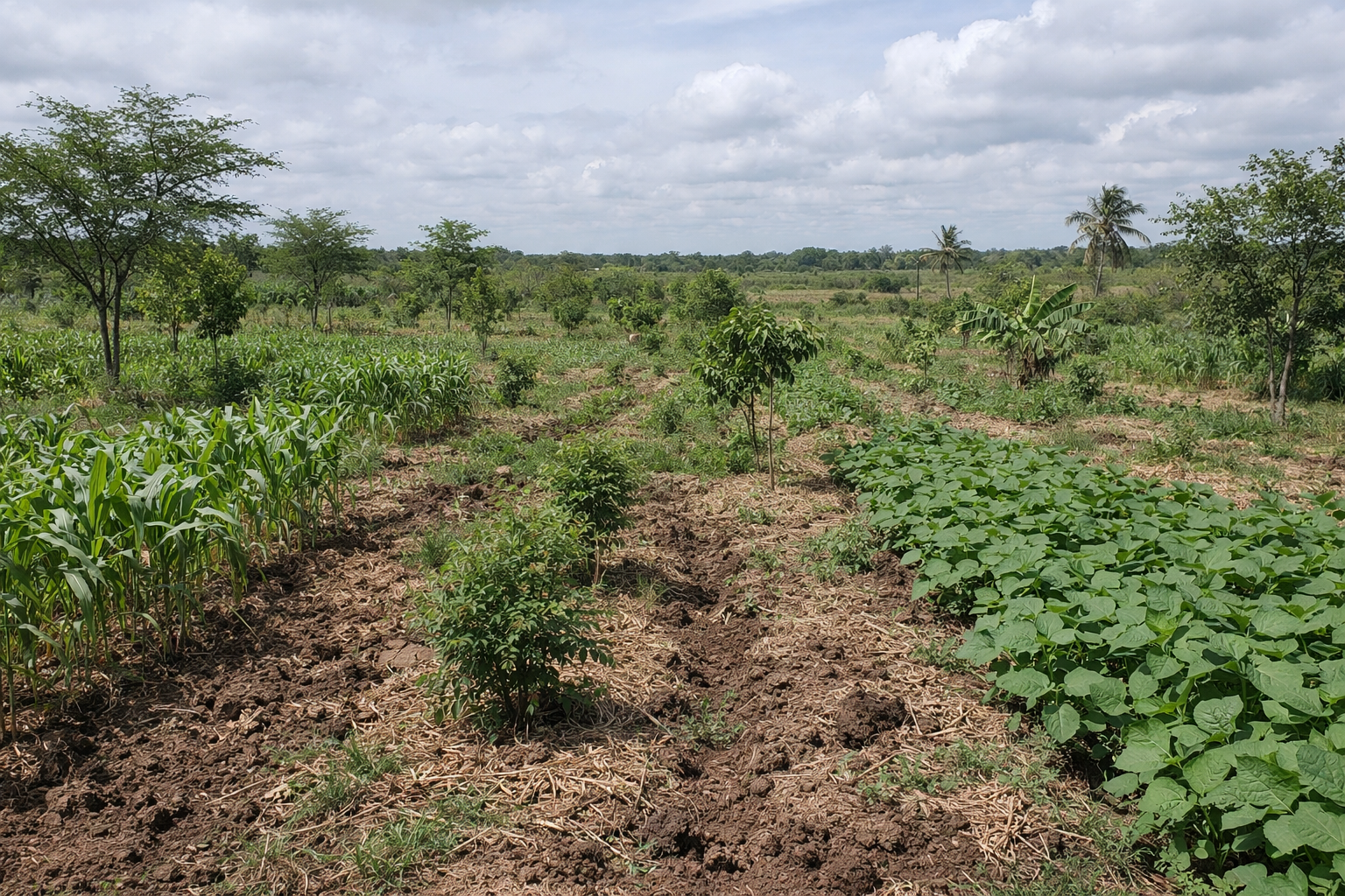Regenerative agroforestry landscape in Nyongoro, Kenya