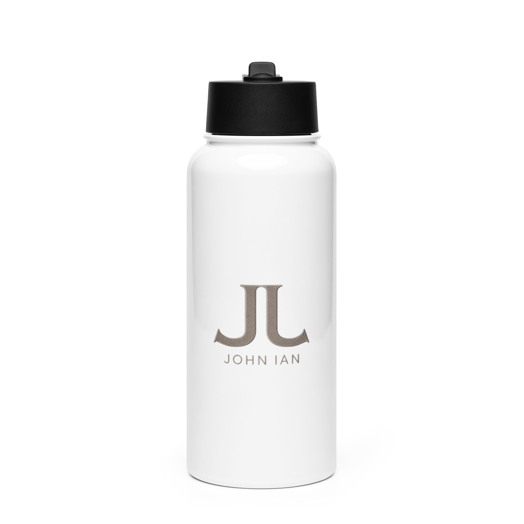 JOHN IAN Stainless steel water bottle with a straw lid