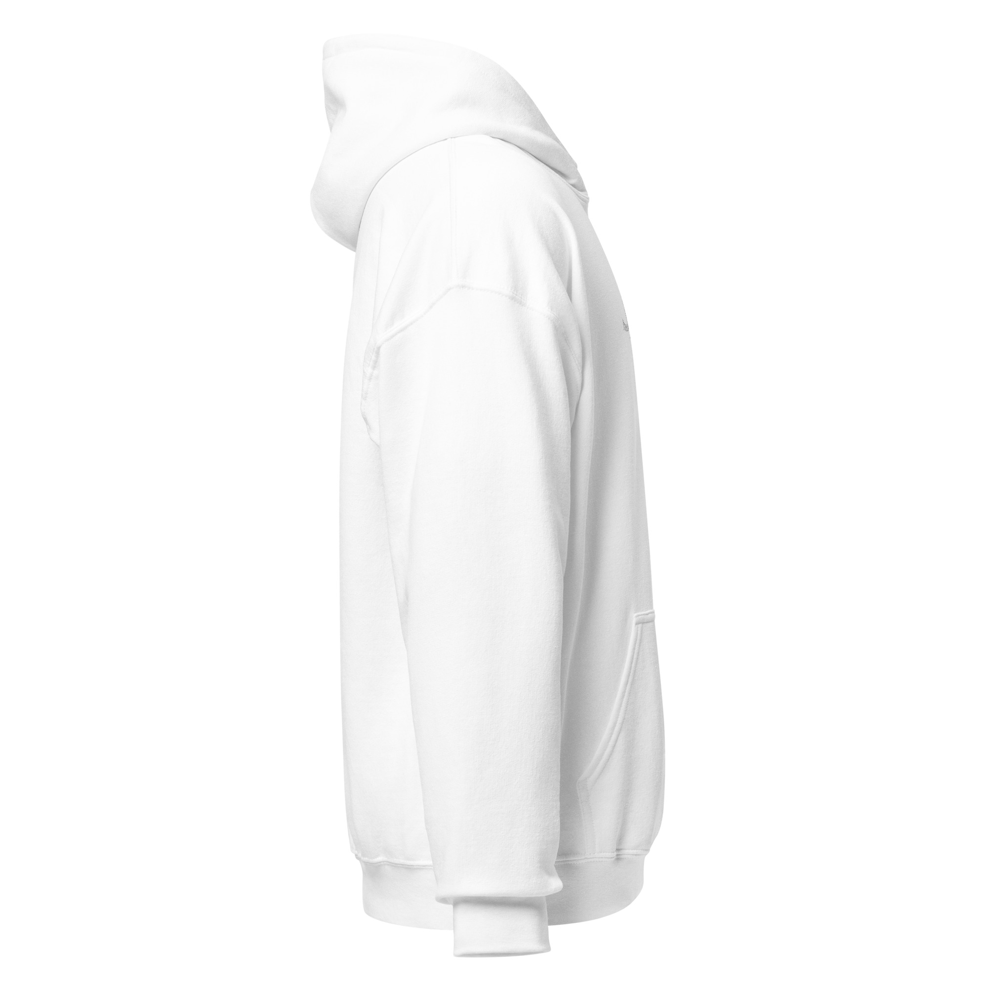 JOHN IAN Unisex Hoodie — White, Small Logo - Image 4